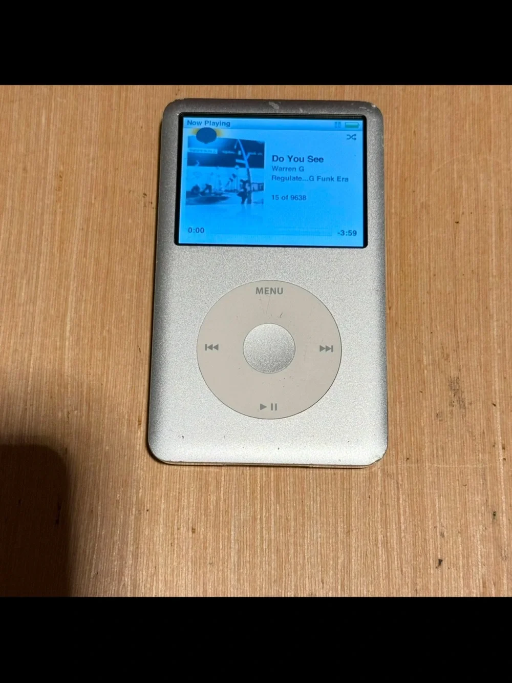 iPod Classic 6thGen 120GB Silver-A1238 Tested Good w/Charg-9638-Songs Read Info!